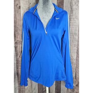 NIKE Dri-Fit Running Long Sleeve SHIRT
Blue Reflective 1/4 Zip women's Small